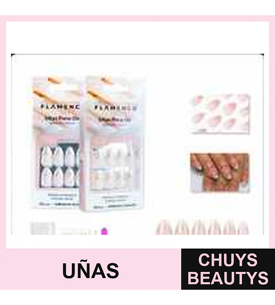 Uñas Press On Flamenco Hipoalergénicas