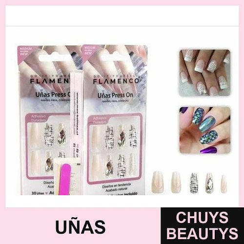 Uñas Press On Hipoalergénicas Flamenco - Flamenco | Chuys Beautys
