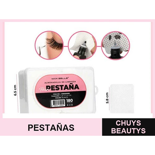 Almohadilla de limpieza pestaña 180pcs200/10 - FLAMENCO | Chuys Beautys