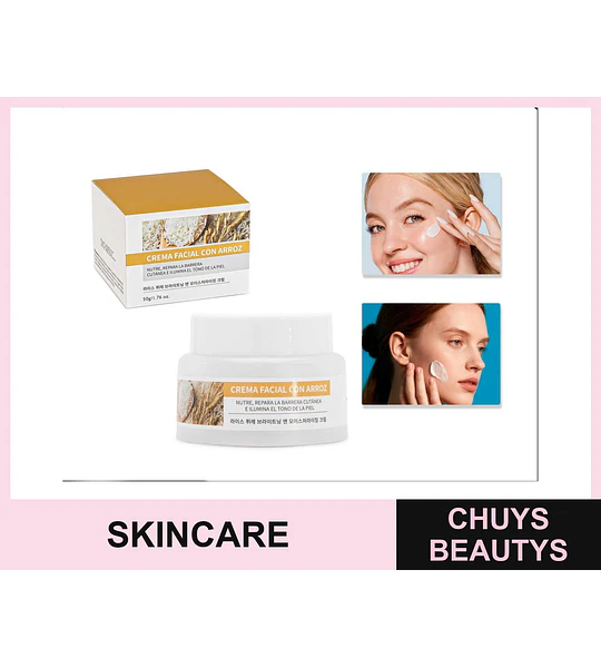 Crema facial con arroz