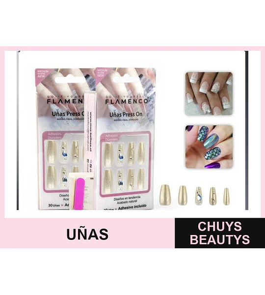 30 piezas de uñas press on