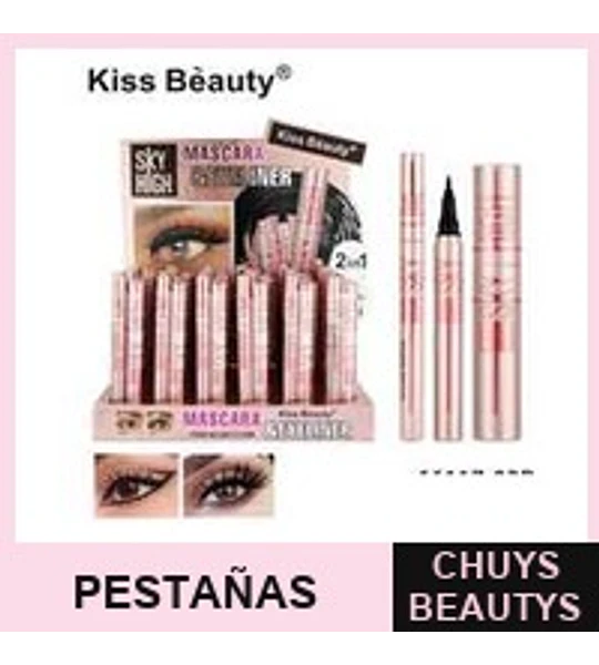 Kit de belleza máscara de pestañas y delineador negro COSMIVA
