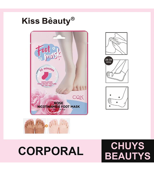 Mascarilla Exfoliante para Pies Rosa Chuys Beautys