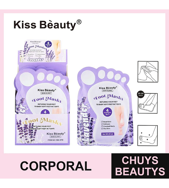 Mascarilla de Pie Lavanda Chuys Beautys - Pies Suaves y Relajados