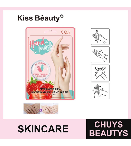 Mascarilla de Mano Hidratante Chuys Beautys con Frutilla