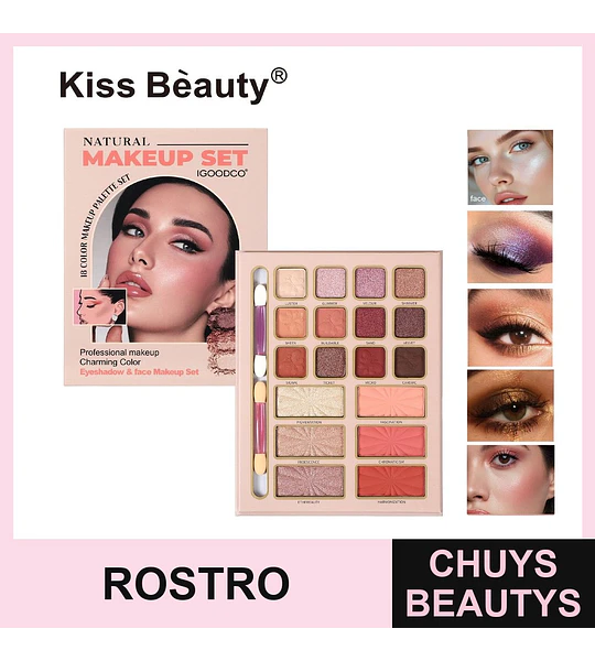 Set de Maquillaje 20 Tonos - Base y Polvos Compactos Chuys Beautys