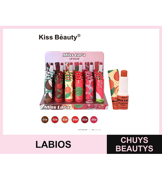 Bálsamo Labial Frutal Chuys Beautys 6 Tonos