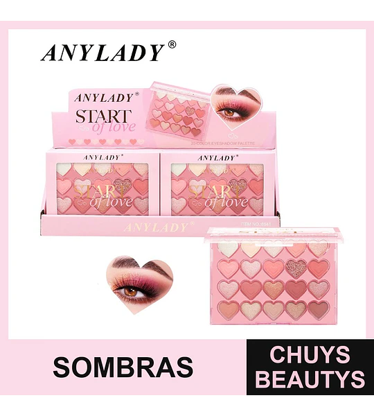 Paleta de sombras 20 colores Chuys Beautys
