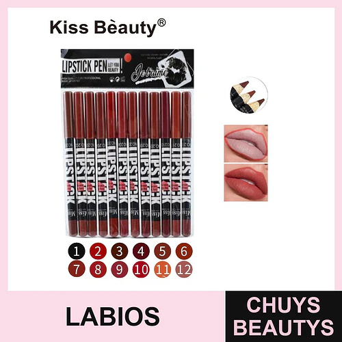 Lápiz delineador de labios punta gruesa Chuys Beautys - Pack 12 - COSMIVA | Chuys Beautys