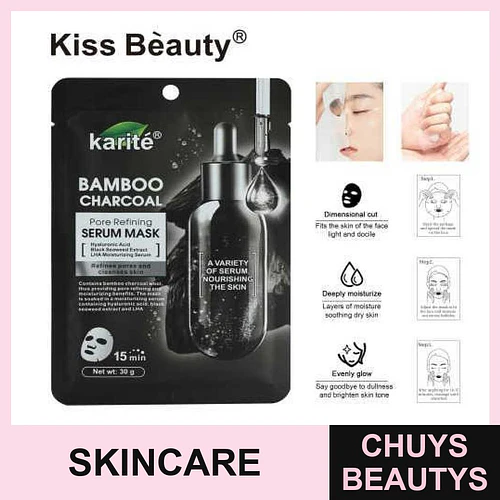Mascarilla de carbón de bambú 12 piezas - Purifica y renueva la piel - COSMIVA | Chuys Beautys