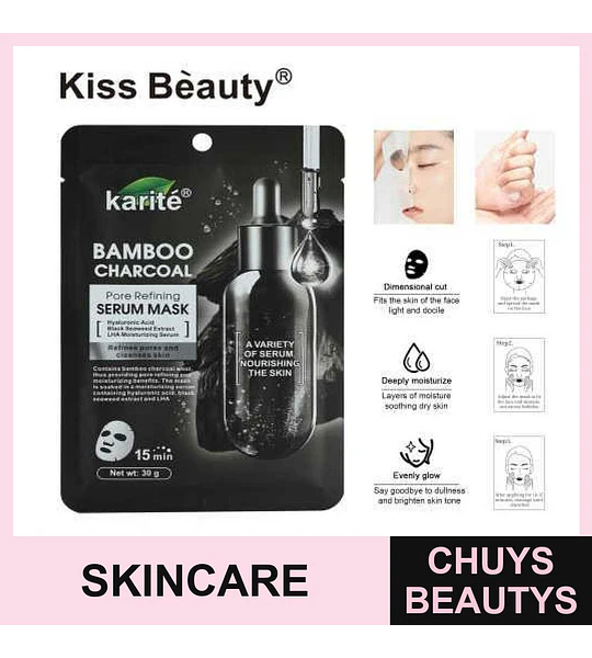 Mascarilla de carbón de bambú 12 piezas - Purifica y renueva la piel