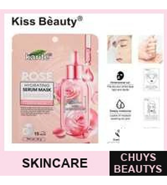 Mascarilla de Rosa Hidratante Chuys Beautys - Pack de 12 Piezas