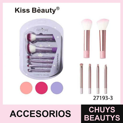 Set de Brochas 6 Pcs Chuys Beautys para Maquillaje Perfecto - COSMIVA | Chuys Beautys
