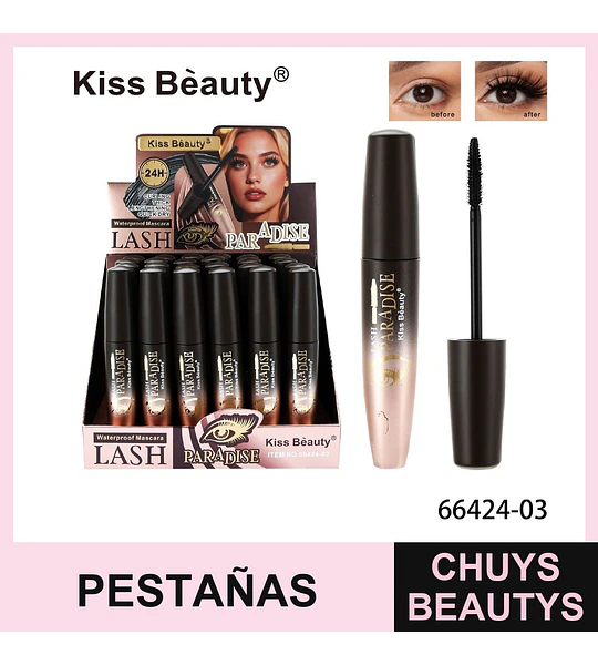 Máscara de Pestañas Waterproof Chuys Beautys 24 Hrs