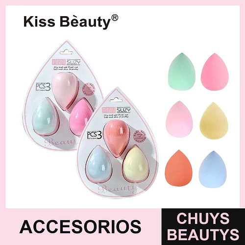Set de Esponjas Maquillaje Suaves Chuys Beautys 3 Pcs - COSMIVA | Chuys Beautys