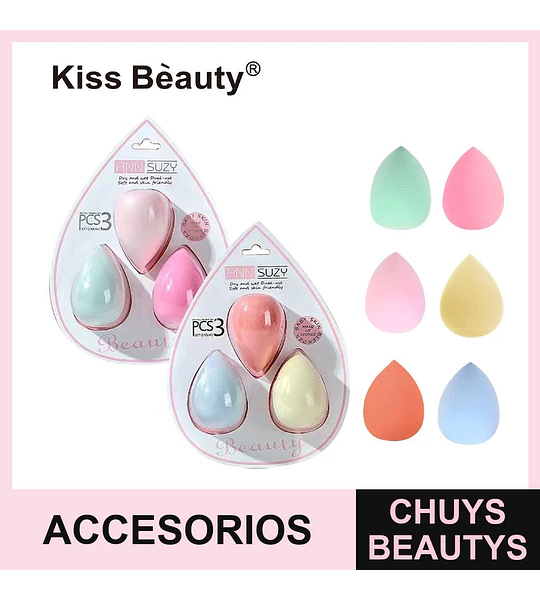 Set de Esponjas Maquillaje Suaves Chuys Beautys 3 Pcs