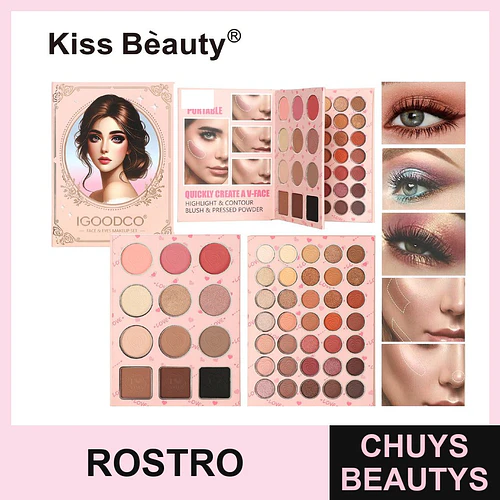 Set de Maquillaje 47 Tonos Chuys Beautys - Base y Polvos Compactos - COSMIVA | Chuys Beautys