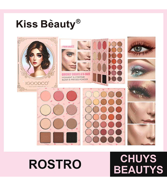 Set de Maquillaje 47 Tonos Chuys Beautys - Base y Polvos Compactos
