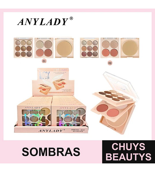 Set de Sombras 9 Colores Chuys Beautys para Maquillaje Completo