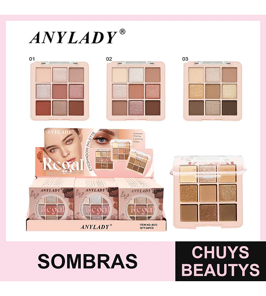 Paleta de Sombras 9 Tonos Chuys Beautys