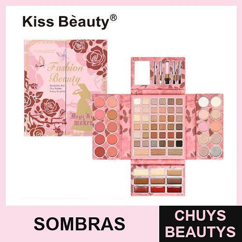 Paleta de sombras y contorno con iluminador y brochas - Chuys Beautys - COSMIVA | Chuys Beautys