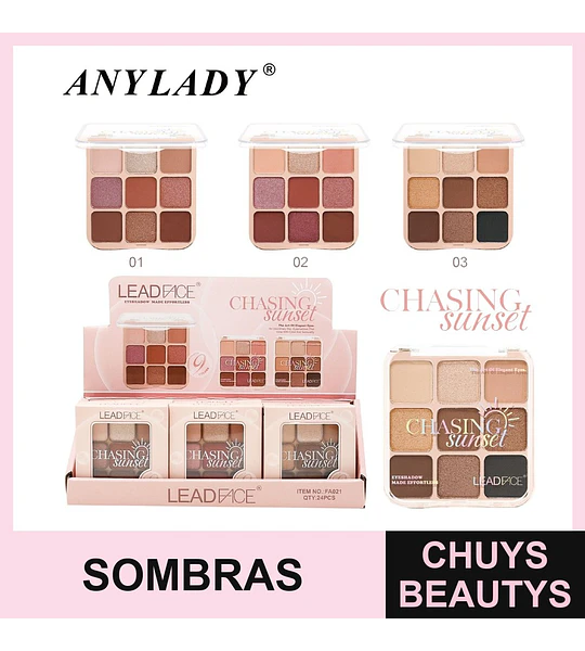 Paleta de sombras 9 tonos Chuys Beautys