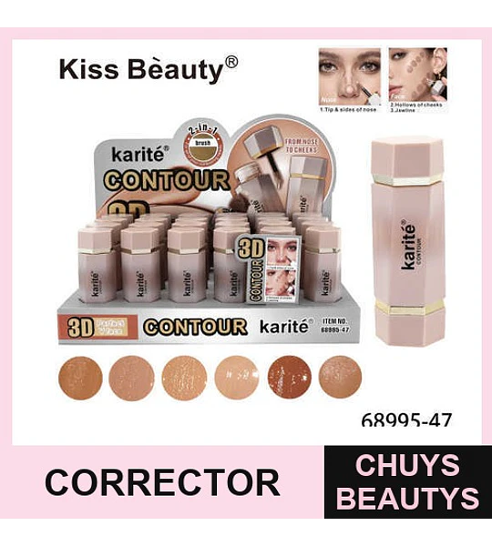 Corrector y contorno de doble punta para un maquillaje perfecto