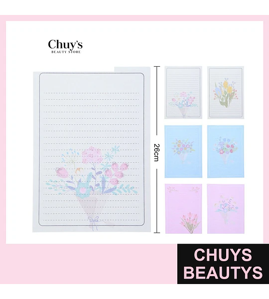 Sobres de papel con flores