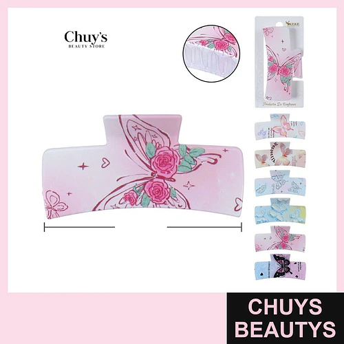 Ganchetas Grandes con Diseño de Mariposa - Chuys Beautys | Chuys Beautys