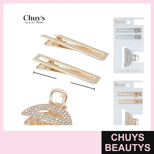 Pinches plateados con strass - Chuys Beautys | Chuys Beautys