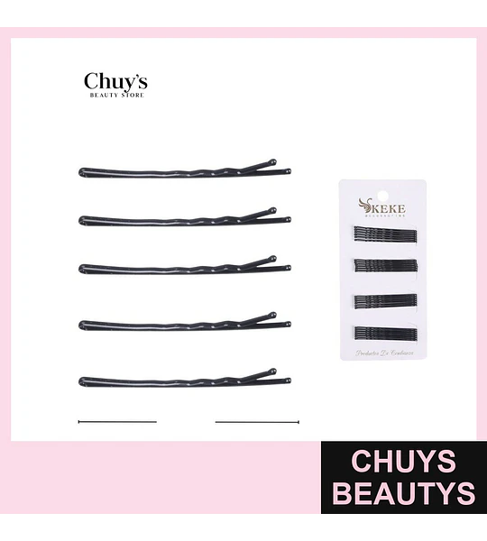 Trabas negras para peinados 24pcs