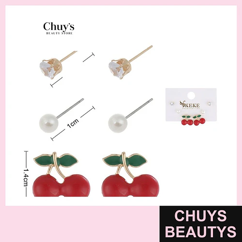 Set de Pendientes de Cereza - Chuys Beautys | Chuys Beautys