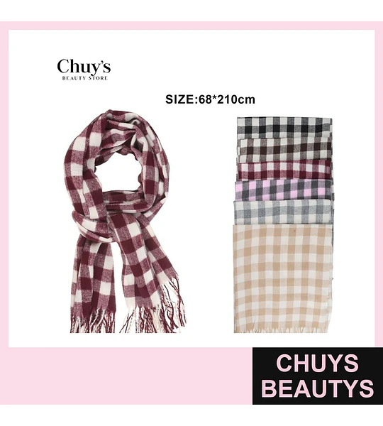 Bufandas estampadas de cuadros