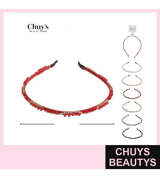 Cintillo con Piedrería Rojo