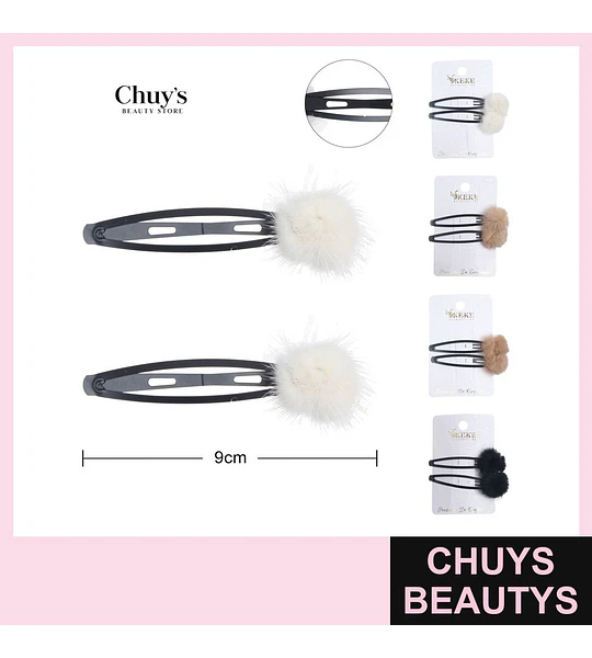 Pinches con Pompon 2 Pcs