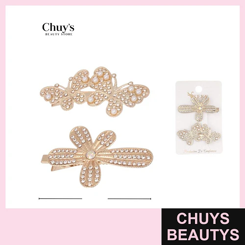 Trabas doradas con brillo - Chuys Beautys | Chuys Beautys