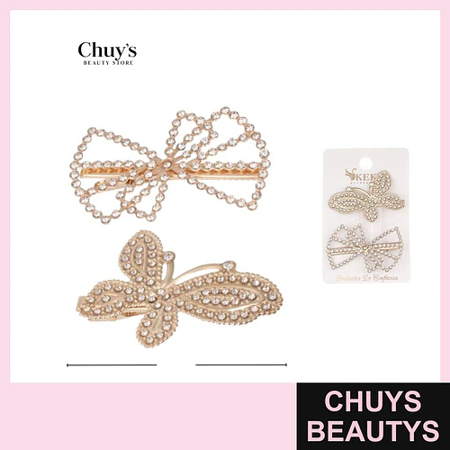 Trabas doradas con brillo - Chuys Beautys | Chuys Beautys