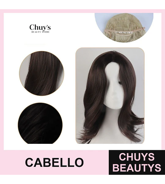 Peluca corta de cabello sintético