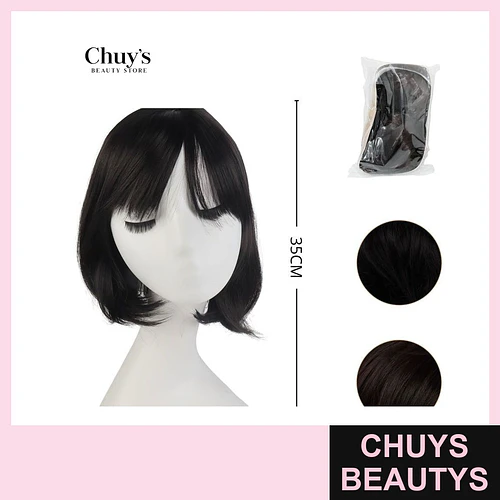 Peluca corta negra 35 cm - Chuys Beautys | Chuys Beautys