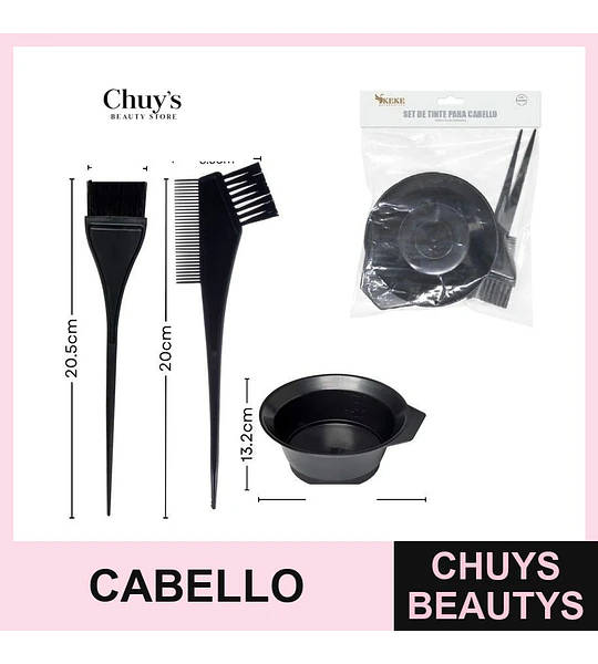 Set de Brochas y Envase para Pintar Cabello