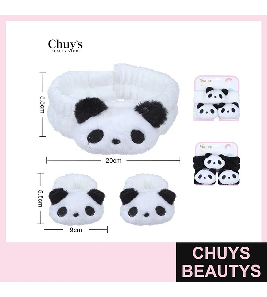 Munequeras panda suaves