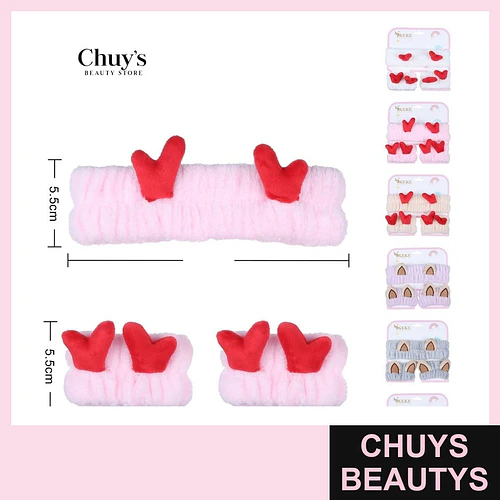 Cintillo Corazones de Terciopelo - Chuys Beautys | Chuys Beautys