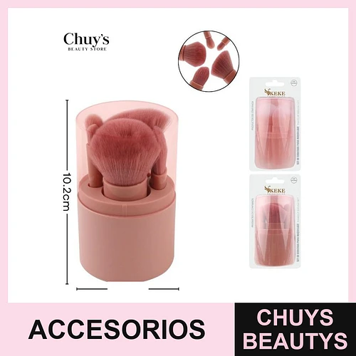 Set de brochas para maquillaje con envase - Chuys Beautys | Chuys Beautys