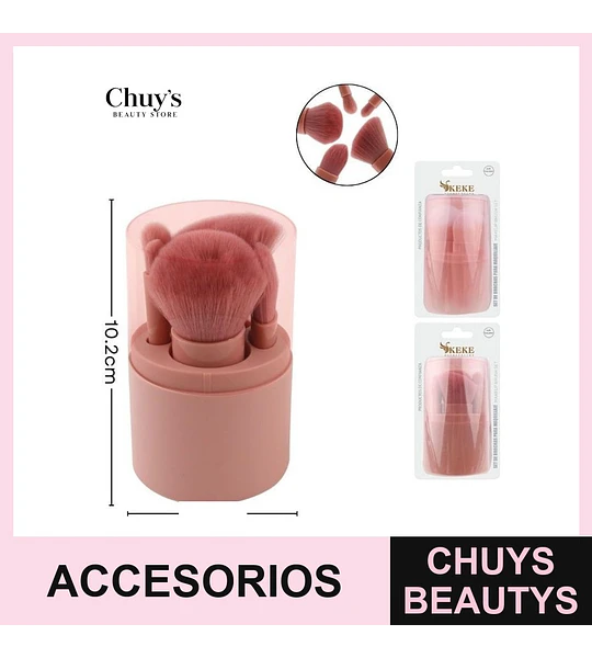 Set de brochas para maquillaje con envase