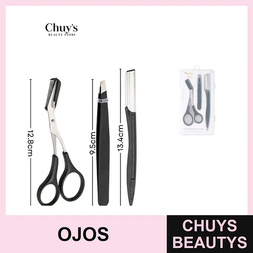Set de Cejas Acero Inoxidable 3Pcs - Chuys Beautys | Chuys Beautys
