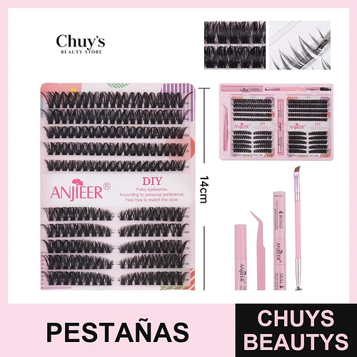 Set de Pestañas Postizas por Punto con Pegamento, Cepillo y Pinzas - Chuys Beautys | Chuys Beautys