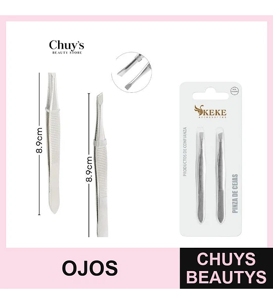 Pinza de cejas acero inoxidable