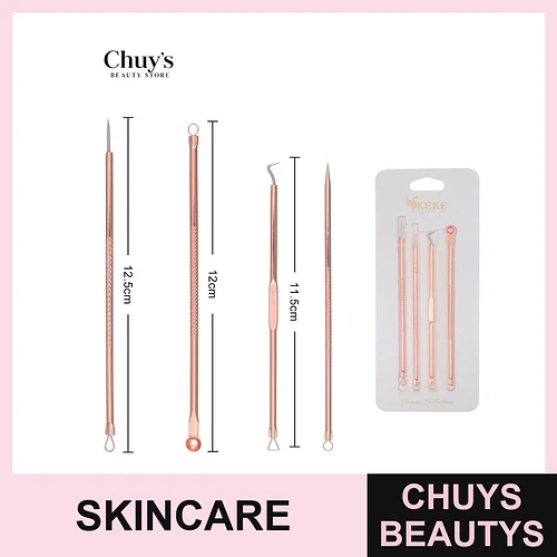 Palillos limpieza facial de acero inoxidable 12cm 4pcs - Chuys Beautys | Chuys Beautys