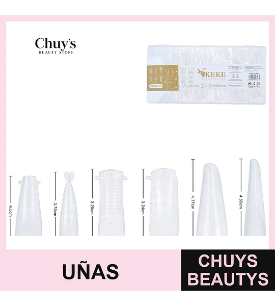Uñas Tips de Poligel 288 Piezas