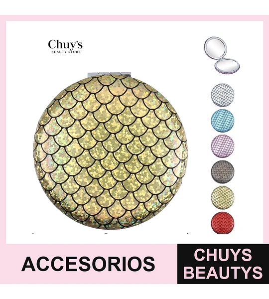 Espejo para cartera con diseño escamoso